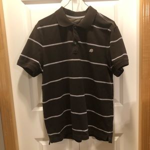 BANANA REPUBLIC mens large brown gray striped polo